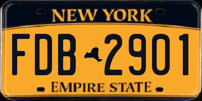 NY license plate FDB2901