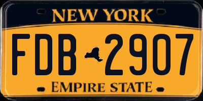NY license plate FDB2907