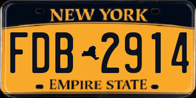 NY license plate FDB2914