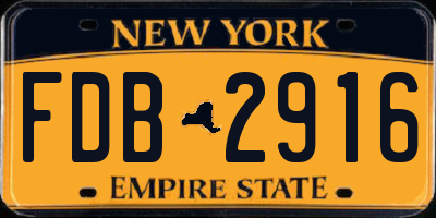NY license plate FDB2916