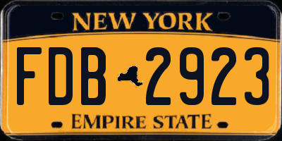 NY license plate FDB2923