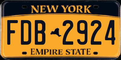 NY license plate FDB2924