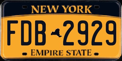 NY license plate FDB2929