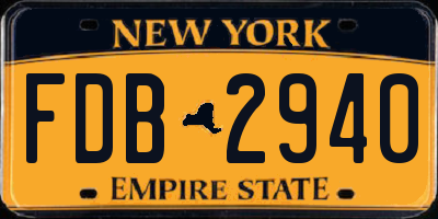NY license plate FDB2940