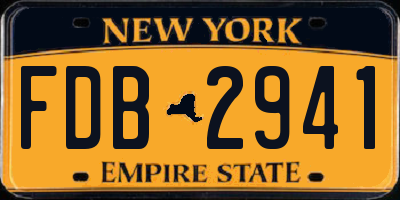 NY license plate FDB2941