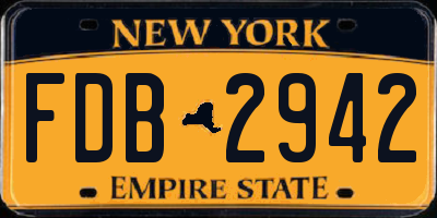 NY license plate FDB2942