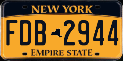 NY license plate FDB2944