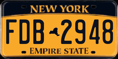 NY license plate FDB2948