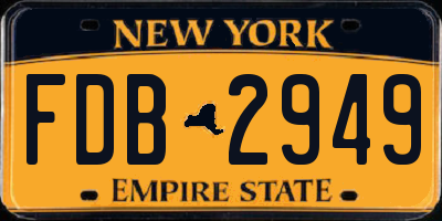 NY license plate FDB2949
