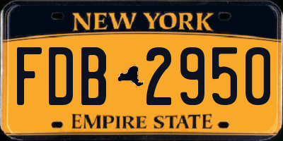 NY license plate FDB2950