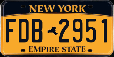NY license plate FDB2951