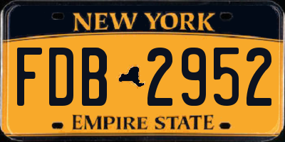 NY license plate FDB2952