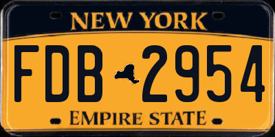 NY license plate FDB2954