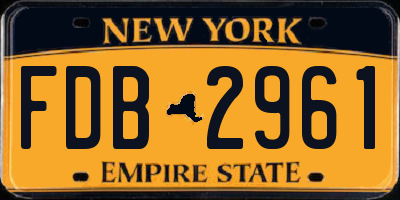 NY license plate FDB2961