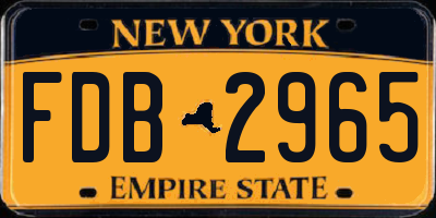 NY license plate FDB2965