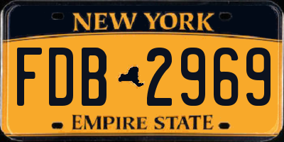 NY license plate FDB2969