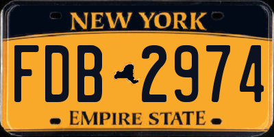 NY license plate FDB2974