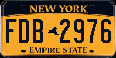 NY license plate FDB2976
