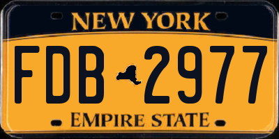 NY license plate FDB2977