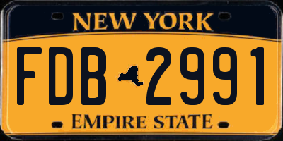 NY license plate FDB2991