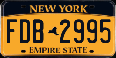 NY license plate FDB2995