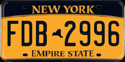 NY license plate FDB2996