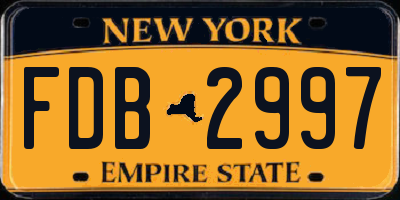 NY license plate FDB2997