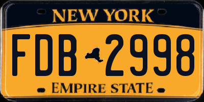 NY license plate FDB2998