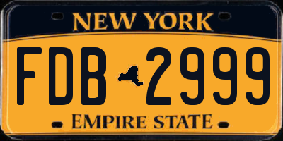 NY license plate FDB2999