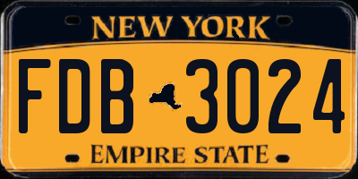 NY license plate FDB3024
