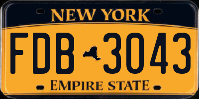 NY license plate FDB3043
