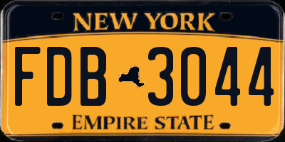 NY license plate FDB3044