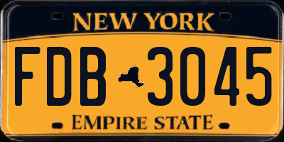 NY license plate FDB3045