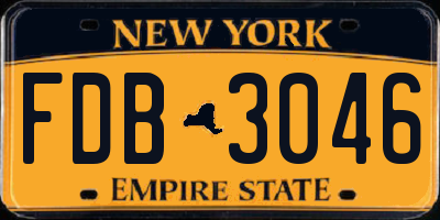 NY license plate FDB3046