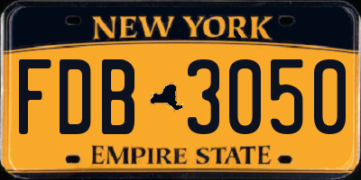 NY license plate FDB3050