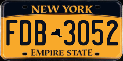 NY license plate FDB3052