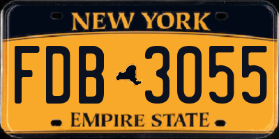 NY license plate FDB3055