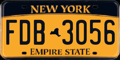 NY license plate FDB3056