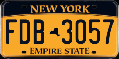 NY license plate FDB3057