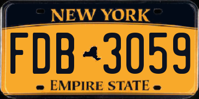 NY license plate FDB3059