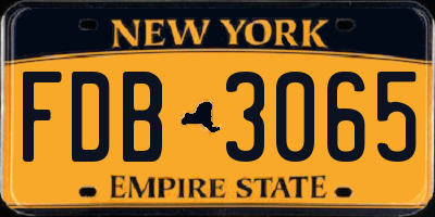 NY license plate FDB3065