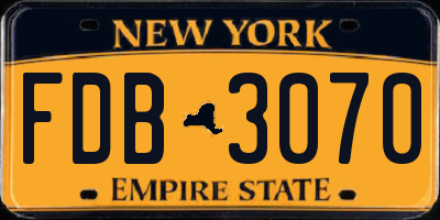 NY license plate FDB3070