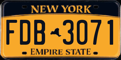 NY license plate FDB3071