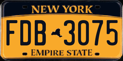 NY license plate FDB3075