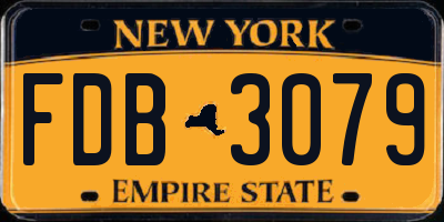 NY license plate FDB3079