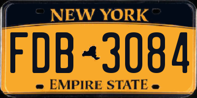 NY license plate FDB3084