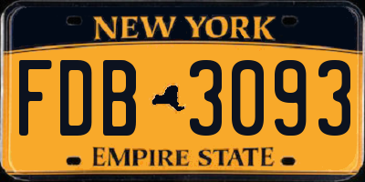 NY license plate FDB3093