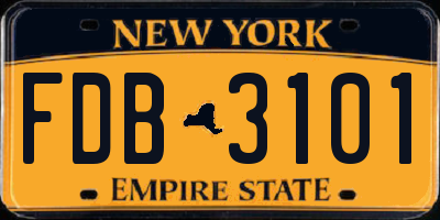 NY license plate FDB3101