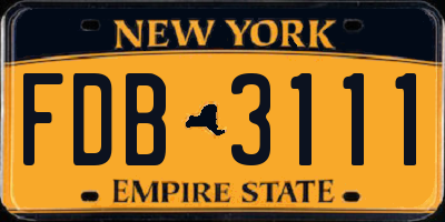 NY license plate FDB3111