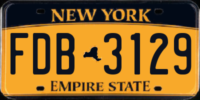 NY license plate FDB3129